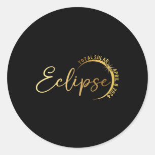 Solar Eclipse 2024 Total Solar Eclipse 4.08.24 1 Classic Round Sticker