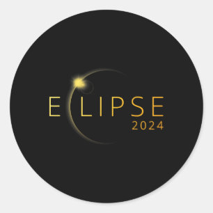 Solar Eclipse 2024 Total Solar Eclipse 4.08.24 3 Classic Round Sticker
