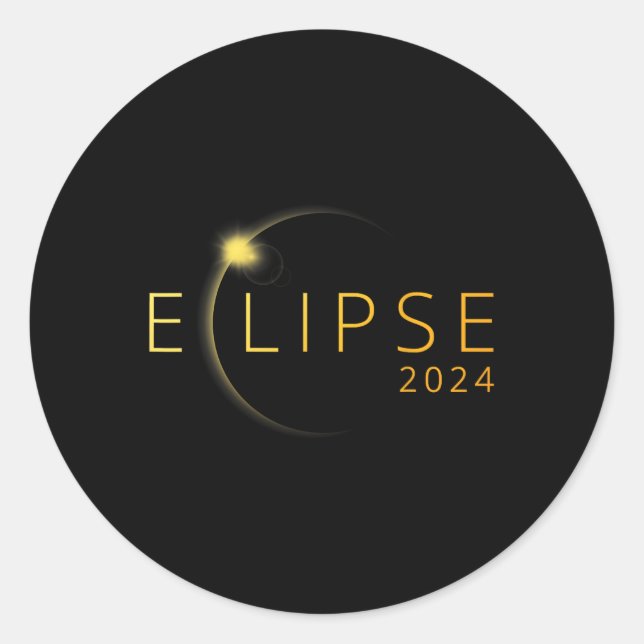 Solar Eclipse 2024 Total Solar Eclipse 4.08.24 5  Classic Round Sticker (Front)