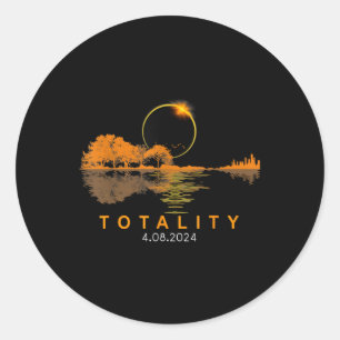 Solar Eclipse 2024 Total Solar Eclipse 4.08.24 Gui Classic Round Sticker