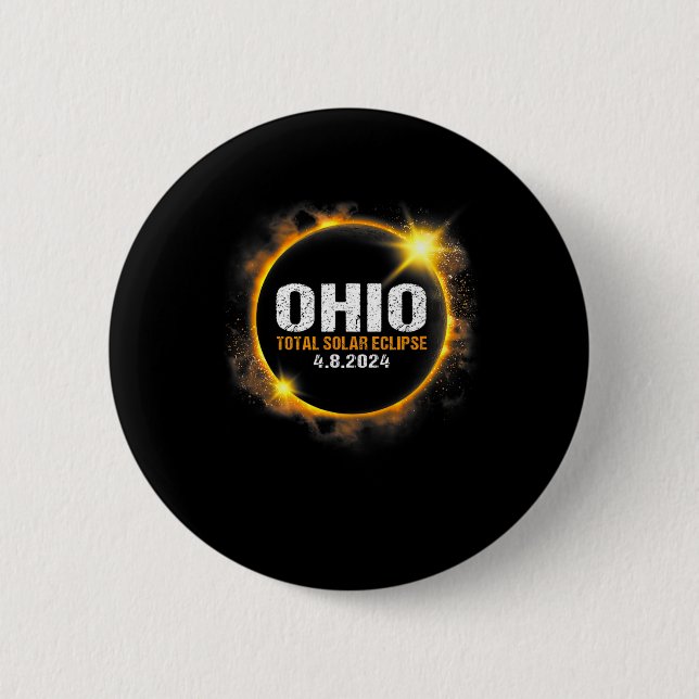 Solar Eclipse 2024 Total Solar Eclipse April 8 202 6 Cm Round Badge (Front)