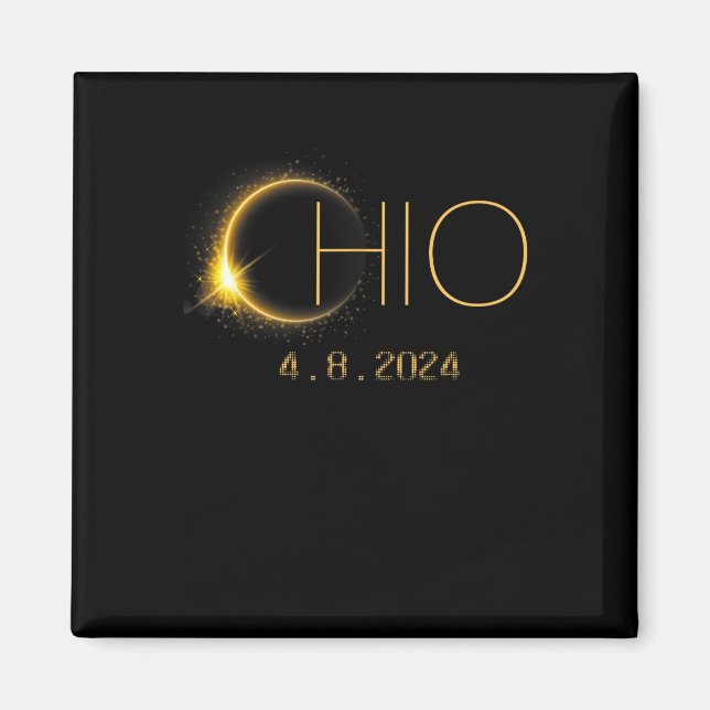 Solar Eclipse 2024 Total Solar Eclipse State Ohio  Magnet (Front)