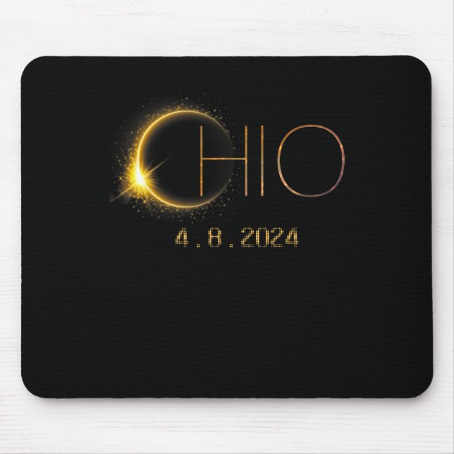 Solar Eclipse 2024 Total Solar Eclipse State Ohio  Mouse Mat (Front)