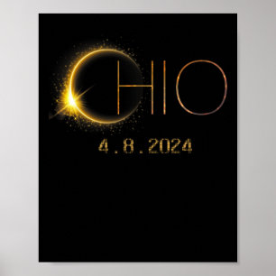 Solar Eclipse 2024 Total Solar Eclipse State Ohio Poster