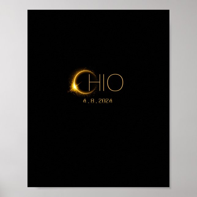Solar Eclipse 2024 Total Solar Eclipse State Ohio  Poster (Front)