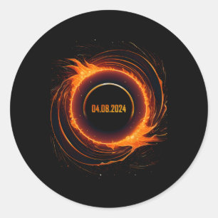 Solar Eclipse 2024 Total Sun Eclipse Classic Round Sticker