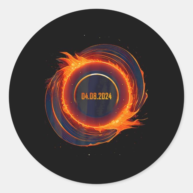 Solar Eclipse 2024 Total Sun Eclipse  Classic Round Sticker (Front)