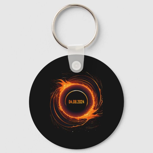 Solar Eclipse 2024 Total Sun Eclipse  Key Ring (Front)
