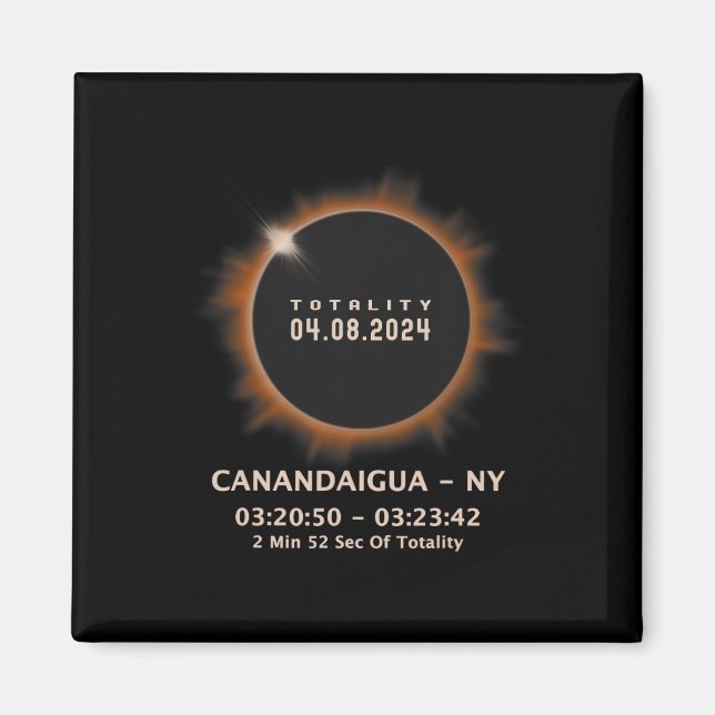Solar Eclipse 2024 Totality 04.08.24 New York Ny  Magnet (Front)