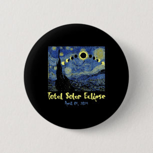 Solar Eclipse 2024 Totality April 8 Men Women Kids 6 Cm Round Badge