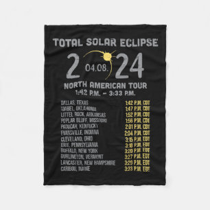 Solar Eclipse 2024 Totality April 8 Men Women Kids Fleece Blanket