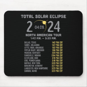 Solar Eclipse 2024 Totality April 8 Men Women Kids Mouse Mat