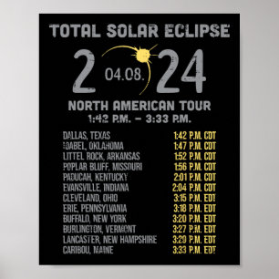 Solar Eclipse 2024 Totality April 8 Men Women Kids Poster