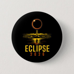 Solar Eclipse 2026 1282026 Total Eclipse at Sea 26 6 Cm Round Badge