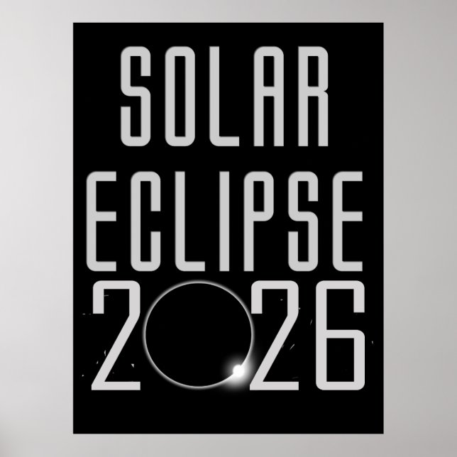 Solar Eclipse 2026 Grocery Tote Poster (Front)