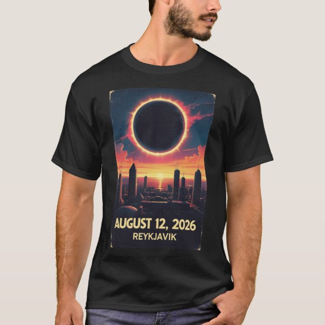 Solar Eclipse 2026 Iceland Shirt Reykjavik Group  (Front)