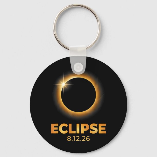 Solar Eclipse 2026 Total Solar Eclipse August 12 2 Key Ring (Front)