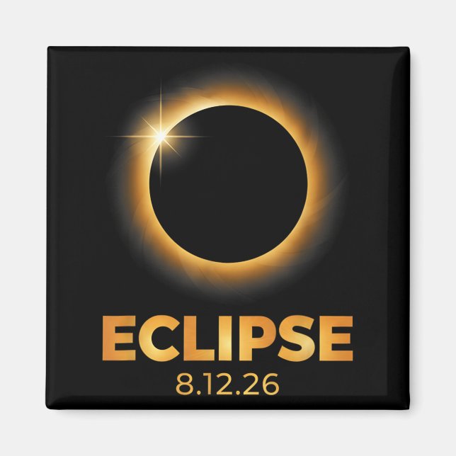 Solar Eclipse 2026 Total Solar Eclipse August 12 2 Magnet (Front)