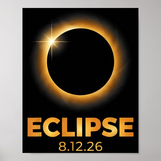 Solar Eclipse 2026 Total Solar Eclipse August 12 2 Poster (Front)