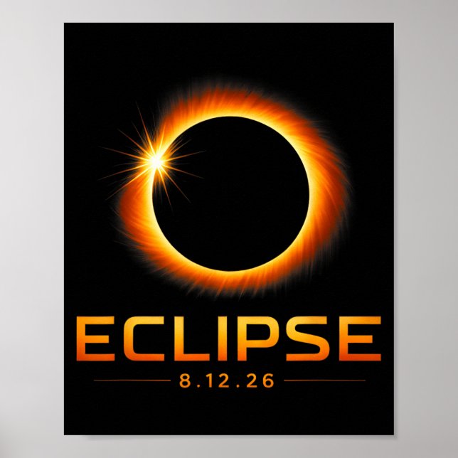 Solar Eclipse 2026 Total Solar Eclipse August 12 3 Poster (Front)