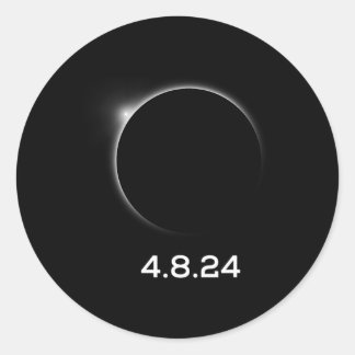 Solar Eclipse 4824 April 8th 2024  Classic Round Sticker