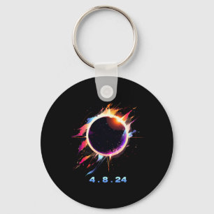 Solar Eclipse 4.8.24 Totality Event 2024 Souvenir Key Ring
