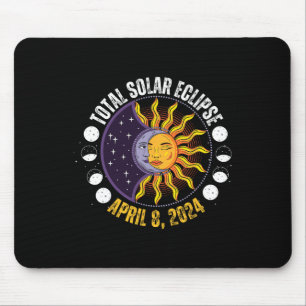 Solar Eclipse 8-4-2024 Eclipse With Sun Mouse Mat