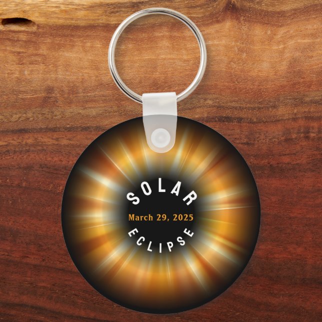 Solar Eclipse American Event 3/29/2025 CUSTOM NAME Key Ring (Front)