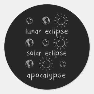 Solar Eclipse And Apocalypse Science Gift Classic Round Sticker
