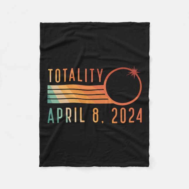 Solar Eclipse April 8 2024 Totality Solar Eclipse  Fleece Blanket (Front)