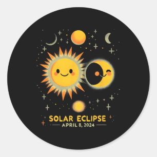 Solar Eclipse April 8 Total Solar Eclipse 2024 Classic Round Sticker