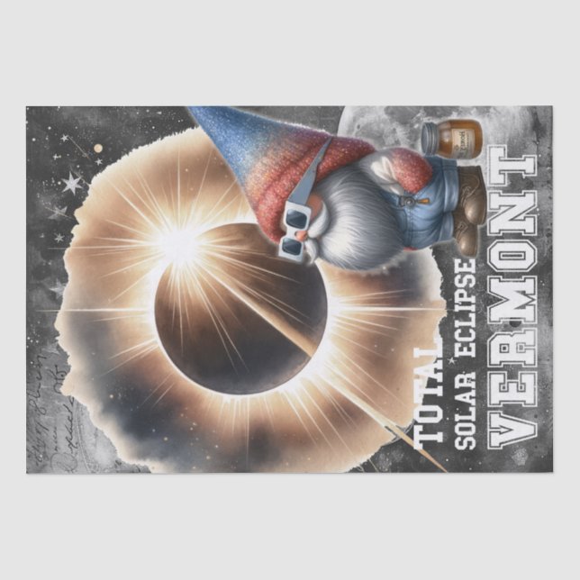 Solar Eclipse Astronomy Celestial Gnome Tissue Paper (Front)