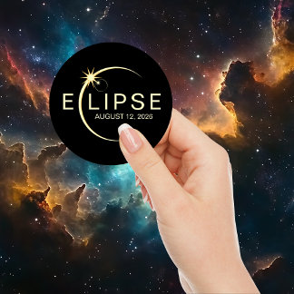 Solar Eclipse Astronomy Event 2026 Classic Round Sticker