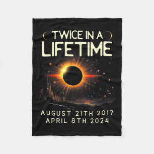 Solar Eclipse Astronomy Twice In Lifetime 2024 Sol Fleece Blanket