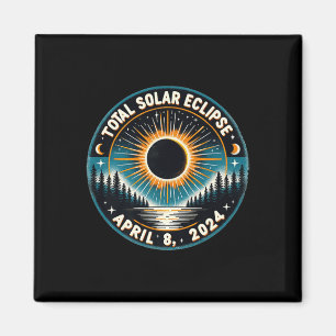 Solar Eclipse Astronomy Vintage 2024 Solar Eclipse Magnet
