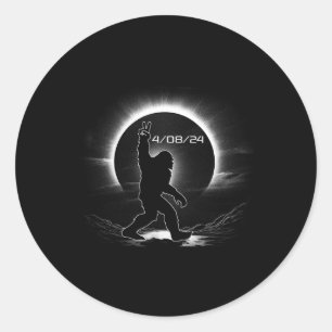 Solar Eclipse Bigfoot Total Solar April 8 2024 Usa Classic Round Sticker