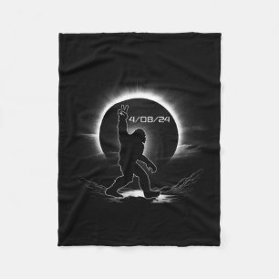 Solar Eclipse Bigfoot Total Solar April 8 2024 Usa Fleece Blanket