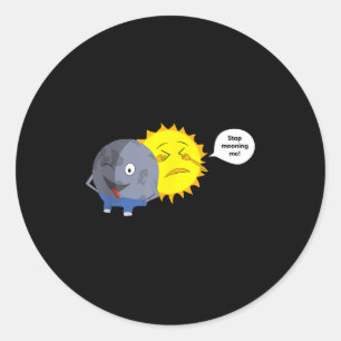 Solar Eclipse Cartoon Classic Round Sticker