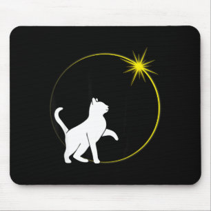 Solar Eclipse Cat Cat Lover Mouse Mat