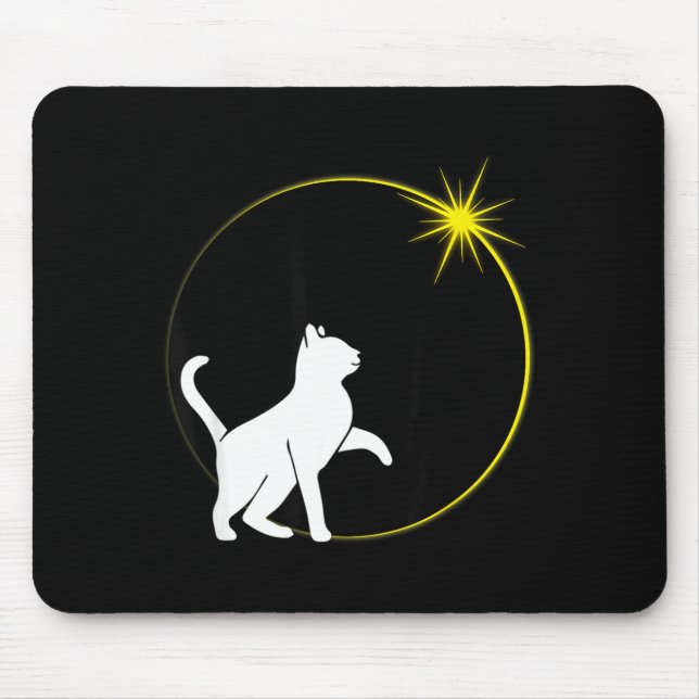 Solar Eclipse Cat Cat Lover Mouse Mat (Front)