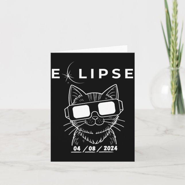 Solar Eclipse Cat Glasses Cat Design Card (Front)