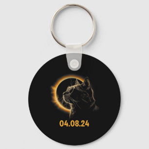 Solar Eclipse Cat Solar Eclipse Glasses Cat Funny  Key Ring
