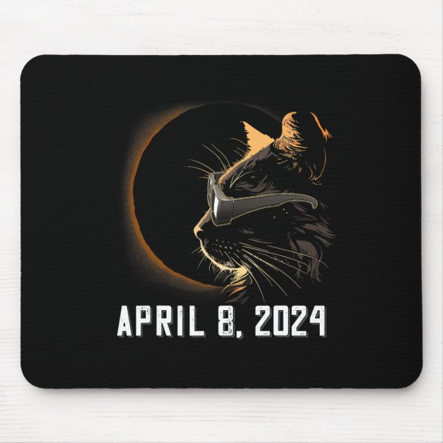 Solar Eclipse Cat Solar Eclipse Glasses Cat  Mouse Mat (Front)