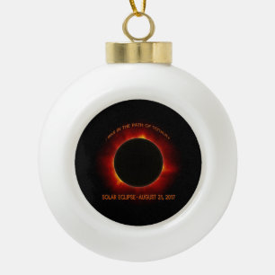 Solar Eclipse Ceramic Ball Christmas Ornament