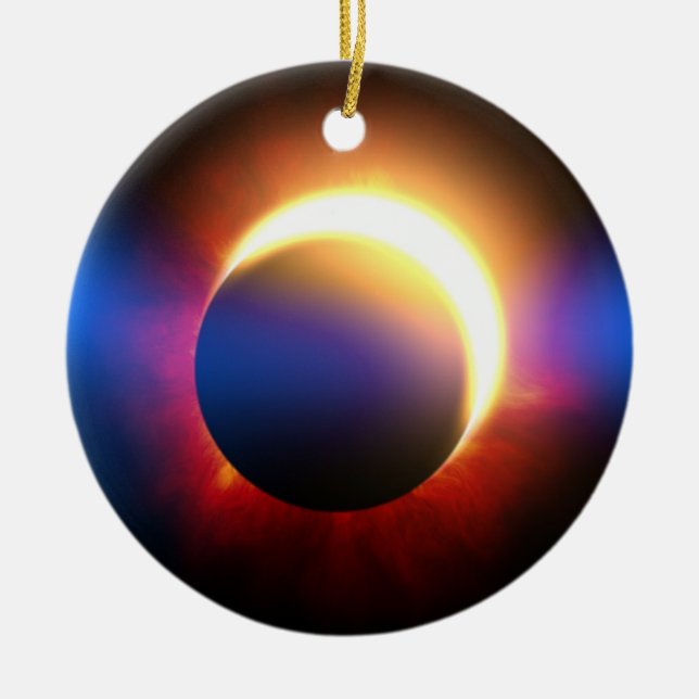 Solar Eclipse Ceramic Tree Decoration (Front)