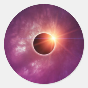Solar Eclipse Classic Round Sticker