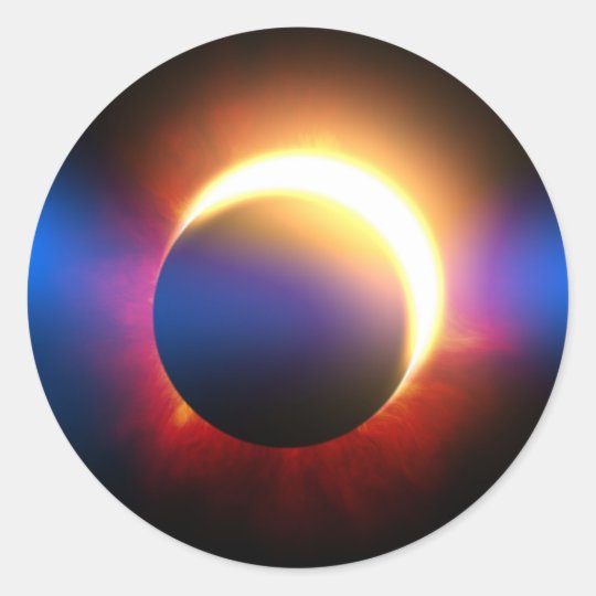 Solar Eclipse Classic Round Sticker