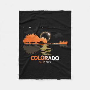 Solar Eclipse Colorado Guitar Totality Fleece Blanket