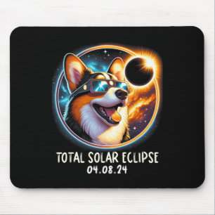 Solar Eclipse Corgi Wearing Glasses Pet April 8 20 Mouse Mat