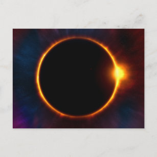 Solar Eclipse Corona   Sun and Moon Astronomy Postcard